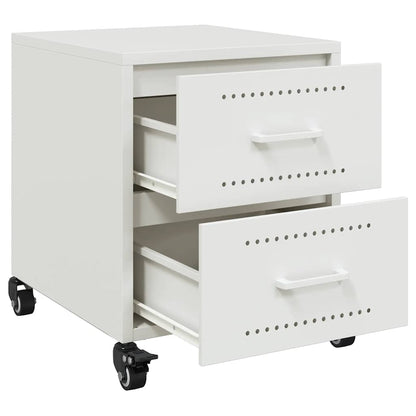 vidaXL Bedside Cabinets 2 pcs White 36x39x43.5 cm Steel