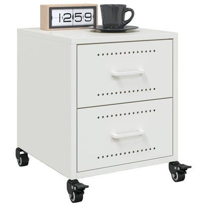 vidaXL Bedside Cabinets 2 pcs White 36x39x43.5 cm Steel