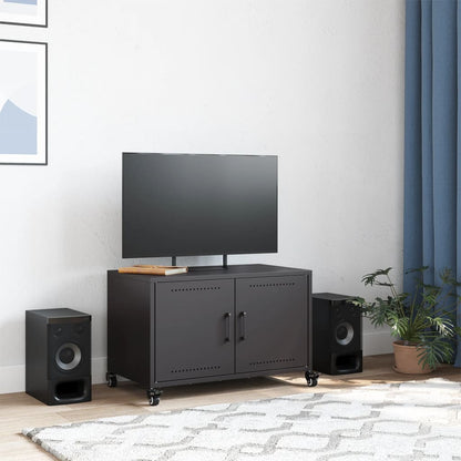 vidaXL TV Cabinet Black 68x39x43.5 cm Steel