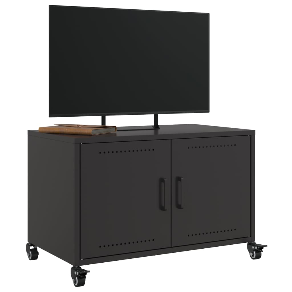 vidaXL TV Cabinet Black 68x39x43.5 cm Steel