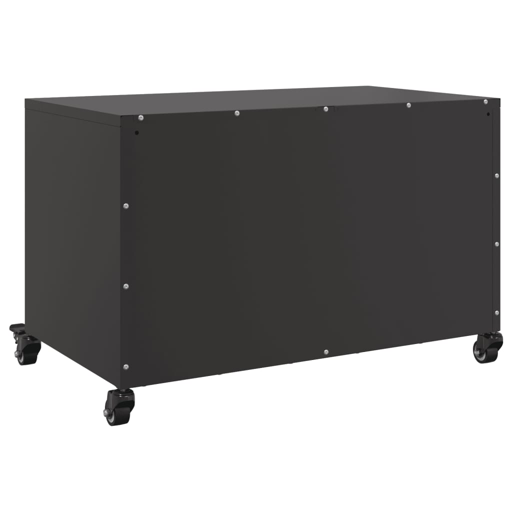 vidaXL TV Cabinet Black 68x39x43.5 cm Steel