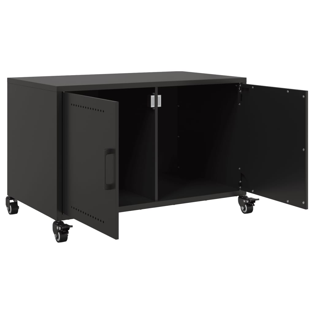 vidaXL TV Cabinet Black 68x39x43.5 cm Steel