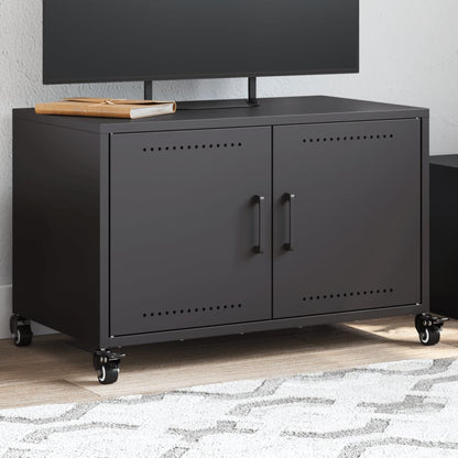 vidaXL TV Cabinet Black 68x39x43.5 cm Steel