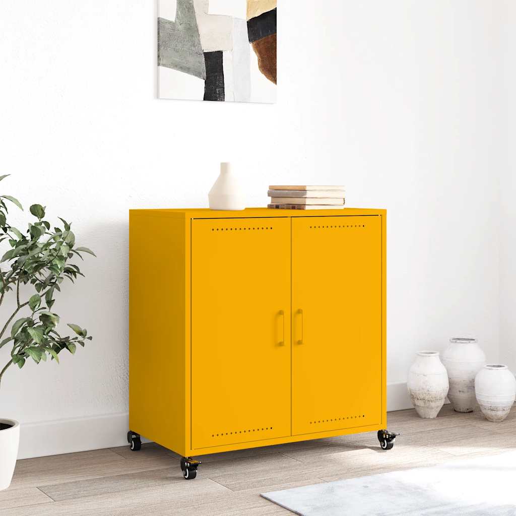 vidaXL Sideboard Mustard Yellow 68x39x72 cm Steel