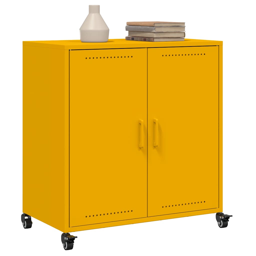 vidaXL Sideboard Mustard Yellow 68x39x72 cm Steel