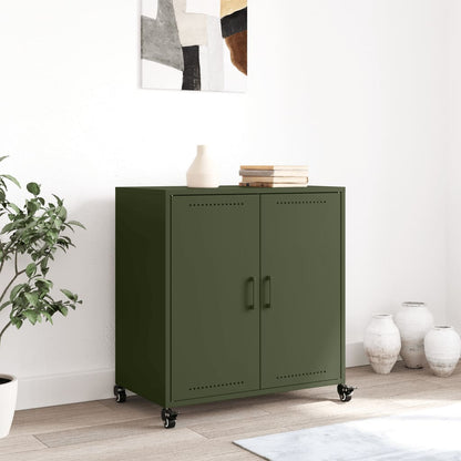 vidaXL Sideboard Olive Green 68x39x72 cm Steel