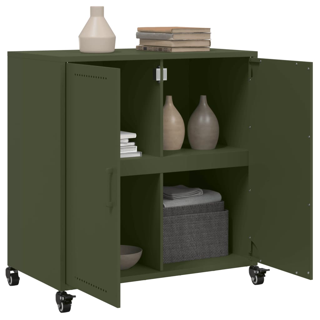 vidaXL Sideboard Olive Green 68x39x72 cm Steel