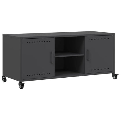 vidaXL TV Cabinet Black 100.5x39x43.5 cm Steel