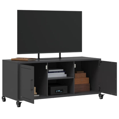 vidaXL TV Cabinet Black 100.5x39x43.5 cm Steel