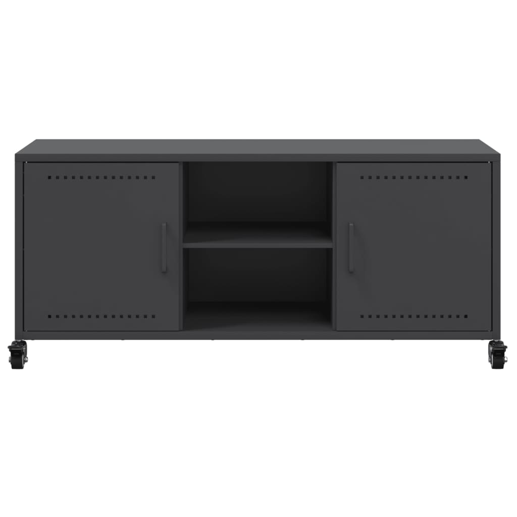 vidaXL TV Cabinet Black 100.5x39x43.5 cm Steel