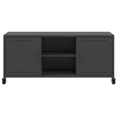 vidaXL TV Cabinet Black 100.5x39x43.5 cm Steel