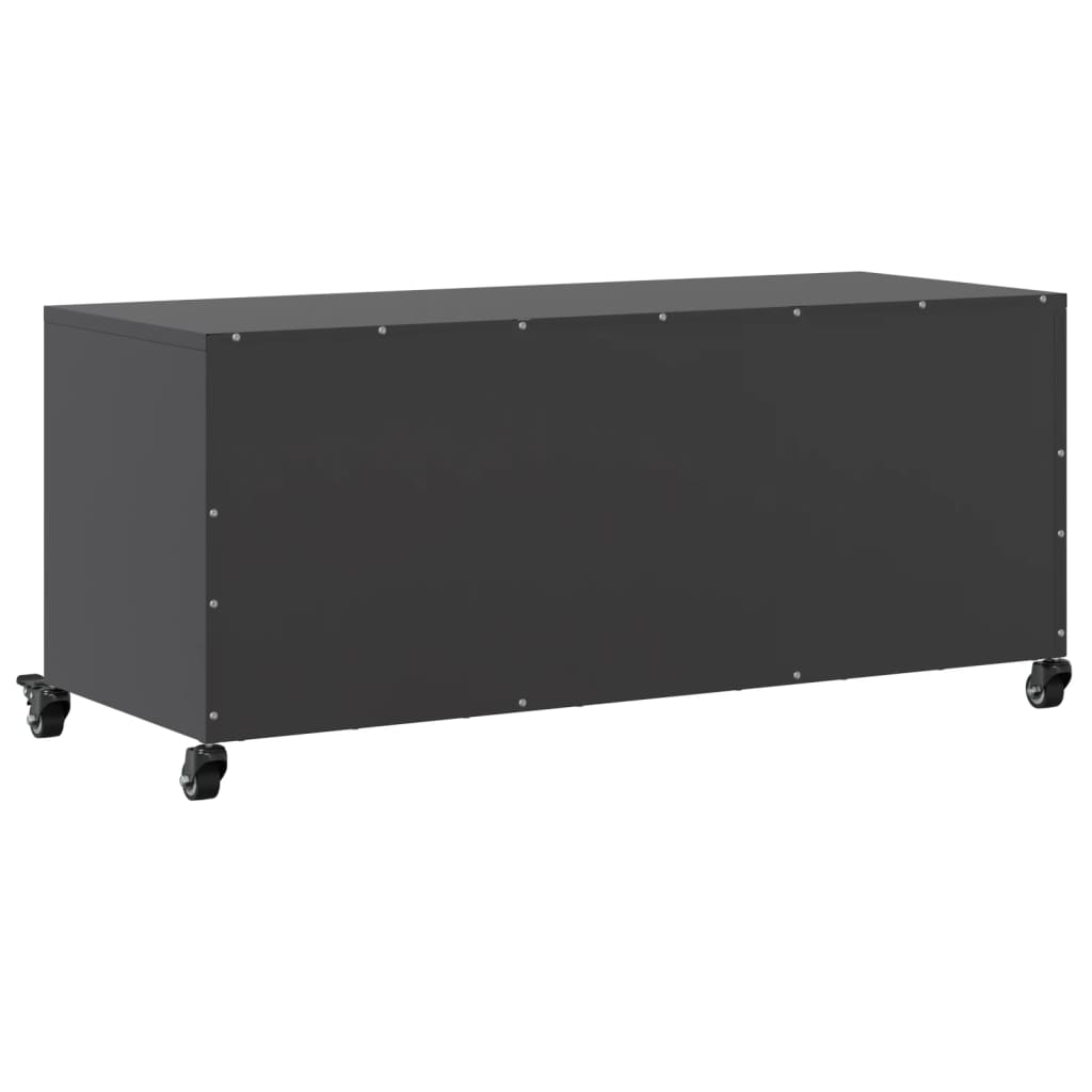 vidaXL TV Cabinet Black 100.5x39x43.5 cm Steel