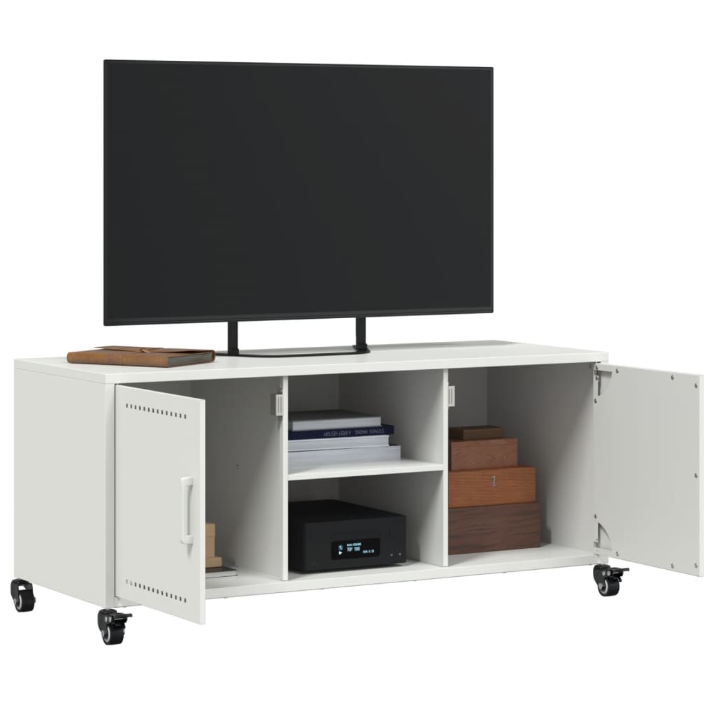 vidaXL TV Cabinet White 100.5x39x43.5 cm Steel