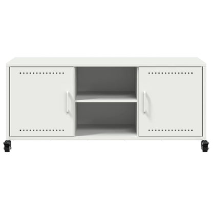 vidaXL TV Cabinet White 100.5x39x43.5 cm Steel