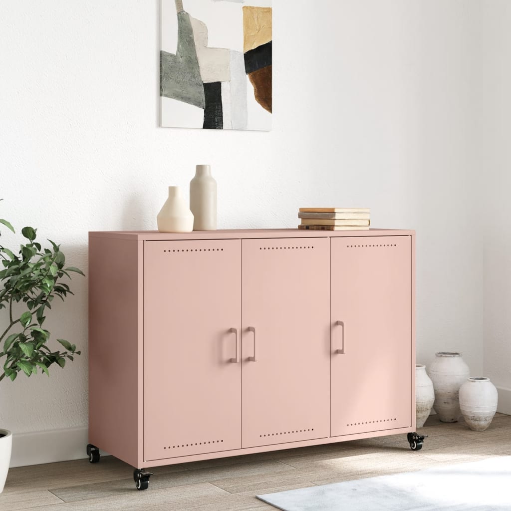 vidaXL Sideboard Pink 100,5x39x72 cm Steel