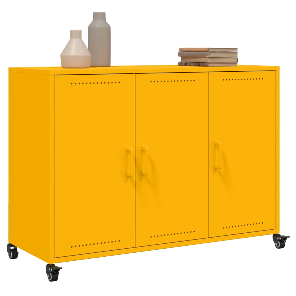 vidaXL Sideboard Mustard Yellow 100,5x39x72 cm Steel