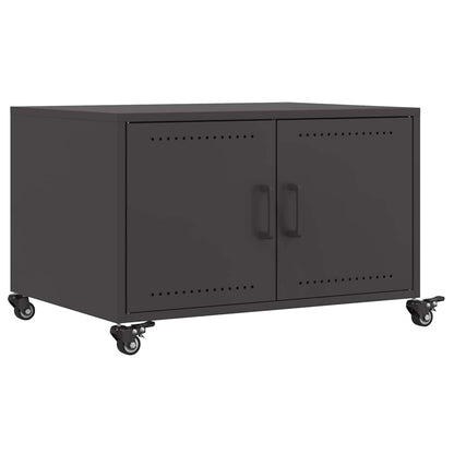 vidaXL Coffee Table | Black | Cold-rolled steel | Medium | Lockable wheels