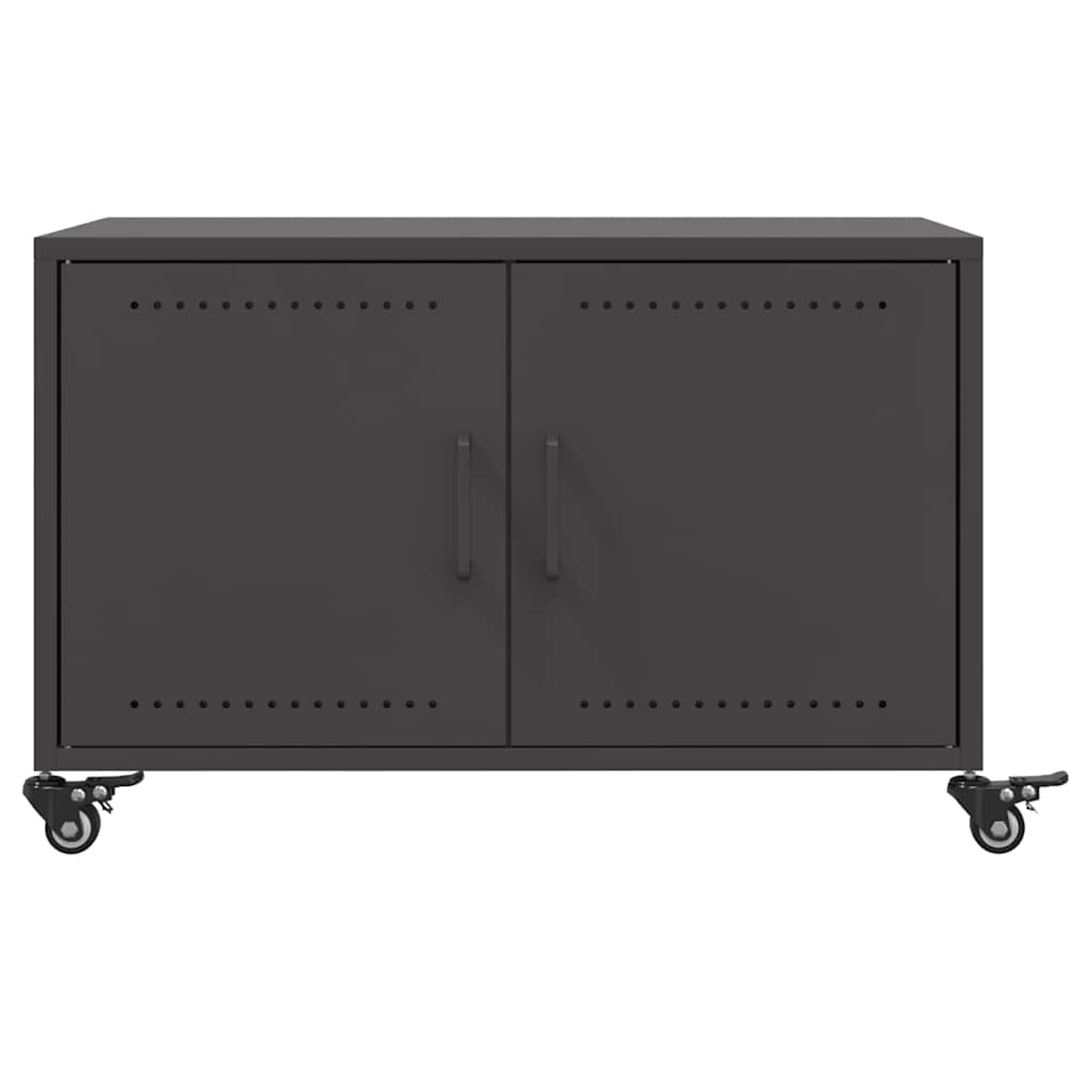 vidaXL Coffee Table | Black | Cold-rolled steel | Medium | Lockable wheels