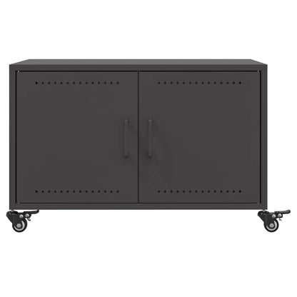 vidaXL Coffee Table | Black | Cold-rolled steel | Medium | Lockable wheels