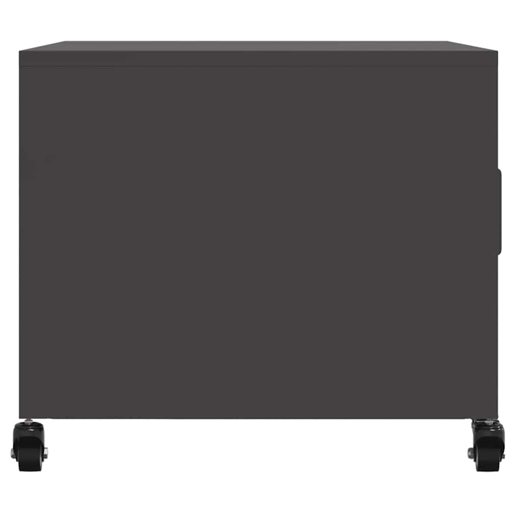 vidaXL Coffee Table | Black | Cold-rolled steel | Medium | Lockable wheels