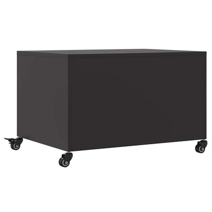 vidaXL Coffee Table | Black | Cold-rolled steel | Medium | Lockable wheels