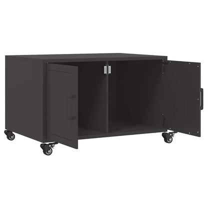 vidaXL Coffee Table | Black | Cold-rolled steel | Medium | Lockable wheels