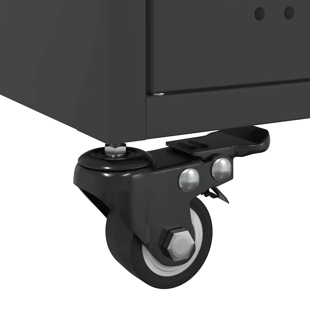 vidaXL Coffee Table | Black | Cold-rolled steel | Medium | Lockable wheels