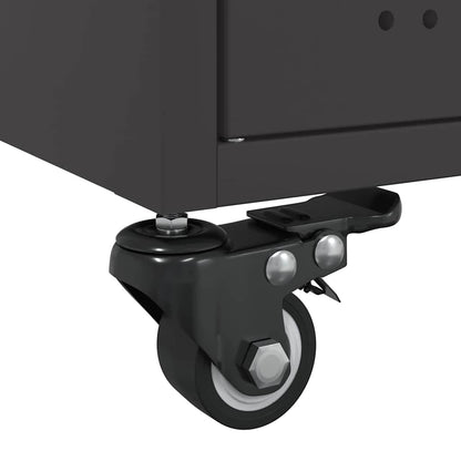 vidaXL Coffee Table | Black | Cold-rolled steel | Medium | Lockable wheels