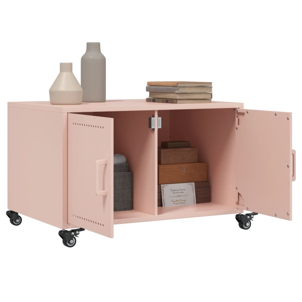 vidaXL Coffee Table Pink 68x50x43,5 cm Steel