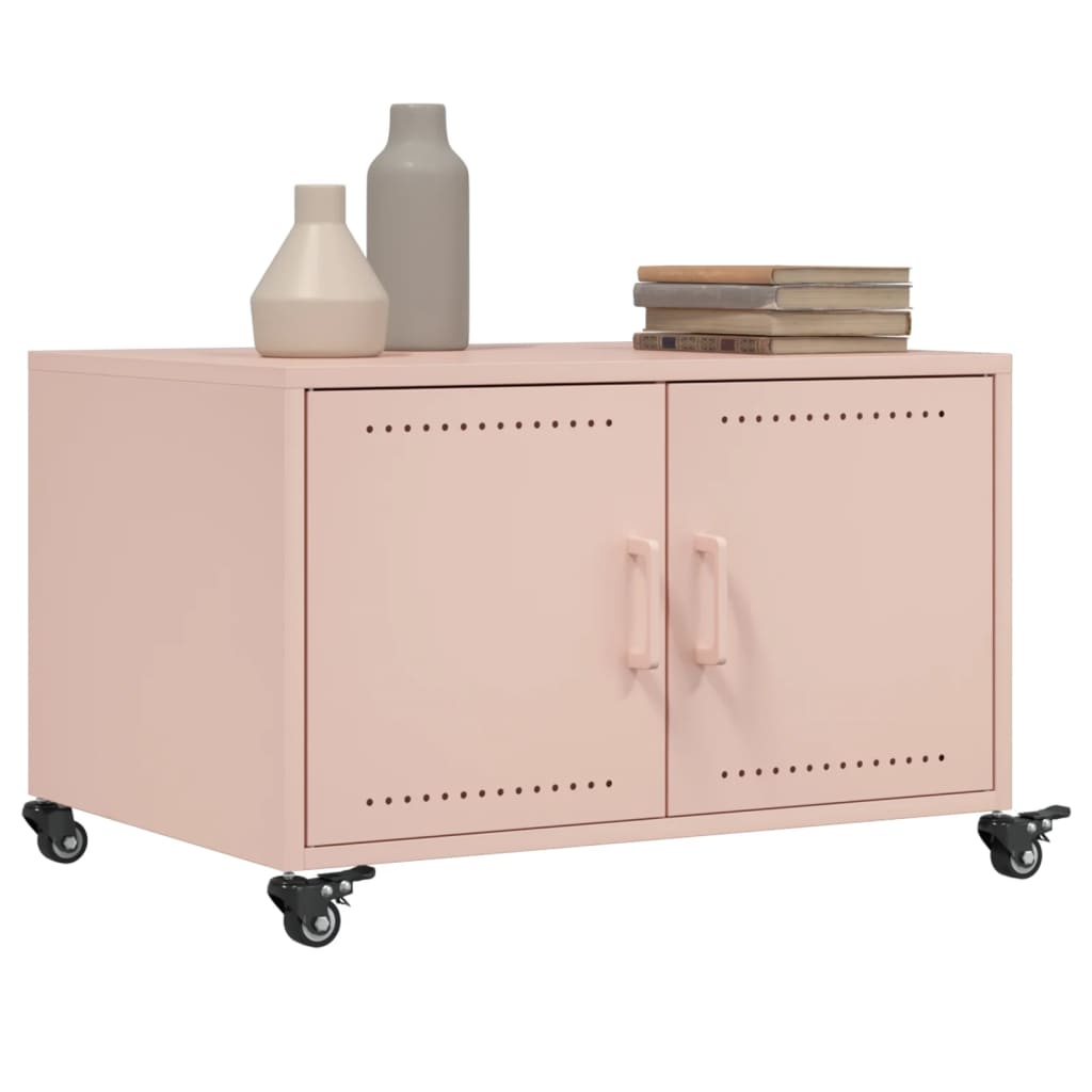 vidaXL Coffee Table Pink 68x50x43,5 cm Steel