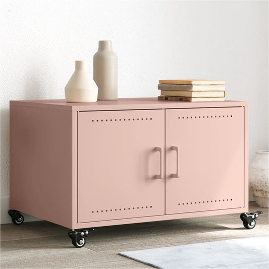 vidaXL Coffee Table Pink 68x50x43.5 cm Steel