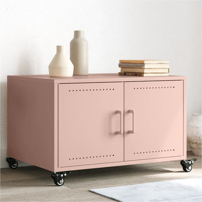 vidaXL Coffee Table Pink 68x50x43,5 cm Steel