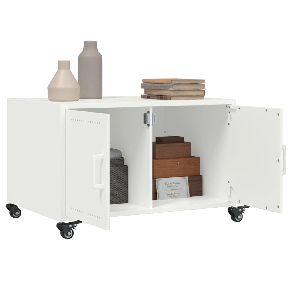 vidaXL Coffee Table White 68x50x43.5 cm Steel