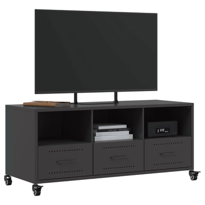 vidaXL TV Cabinet Black 100.5x39x43.5 cm Steel