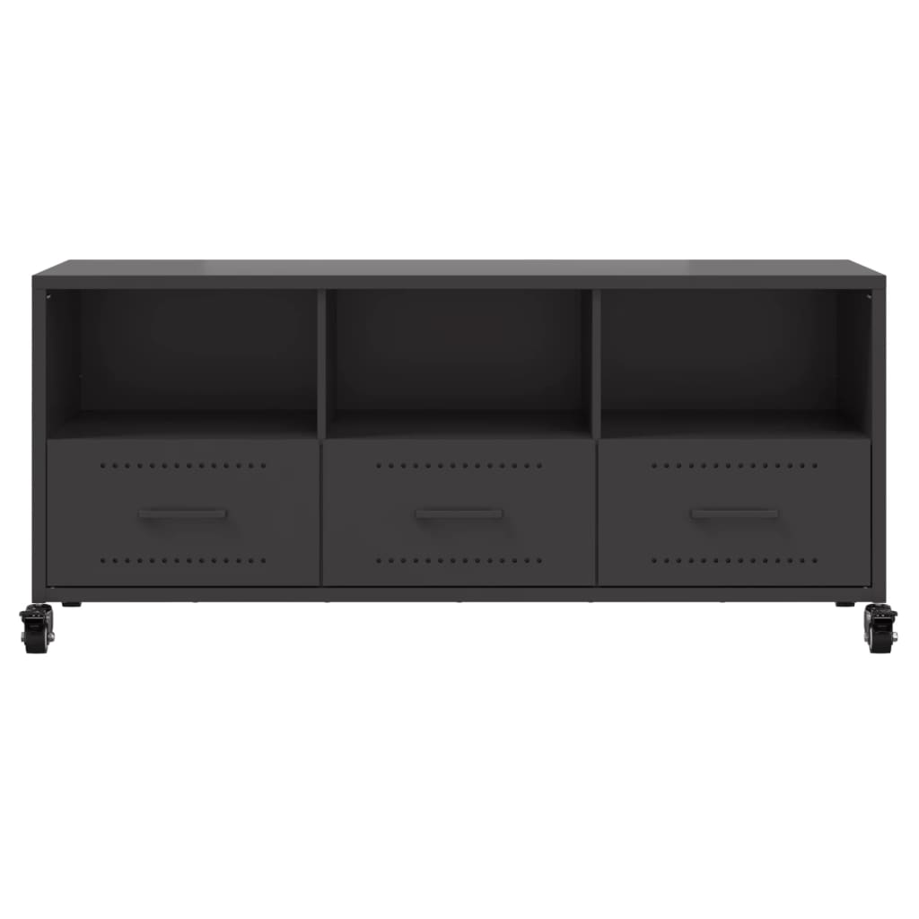 vidaXL TV Cabinet Black 100.5x39x43.5 cm Steel