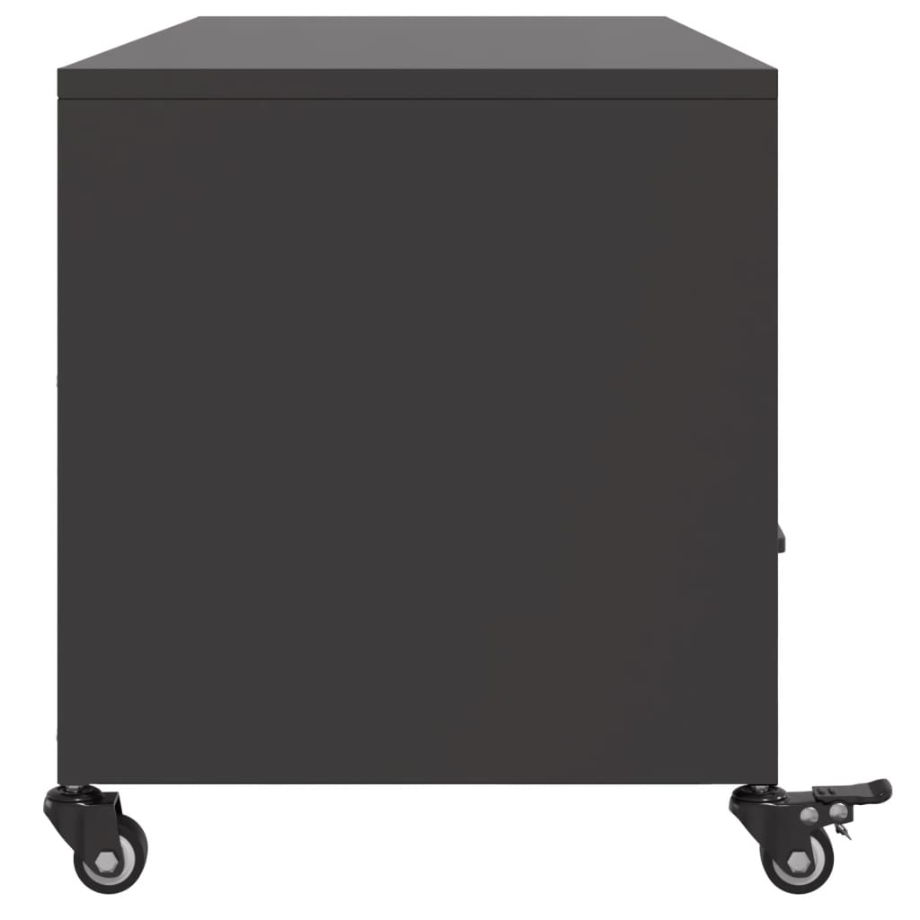 vidaXL TV Cabinet Black 100.5x39x43.5 cm Steel