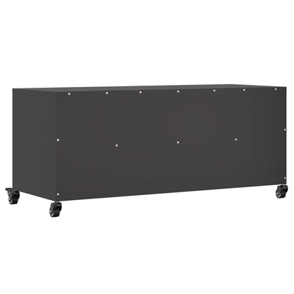 vidaXL TV Cabinet Black 100.5x39x43.5 cm Steel