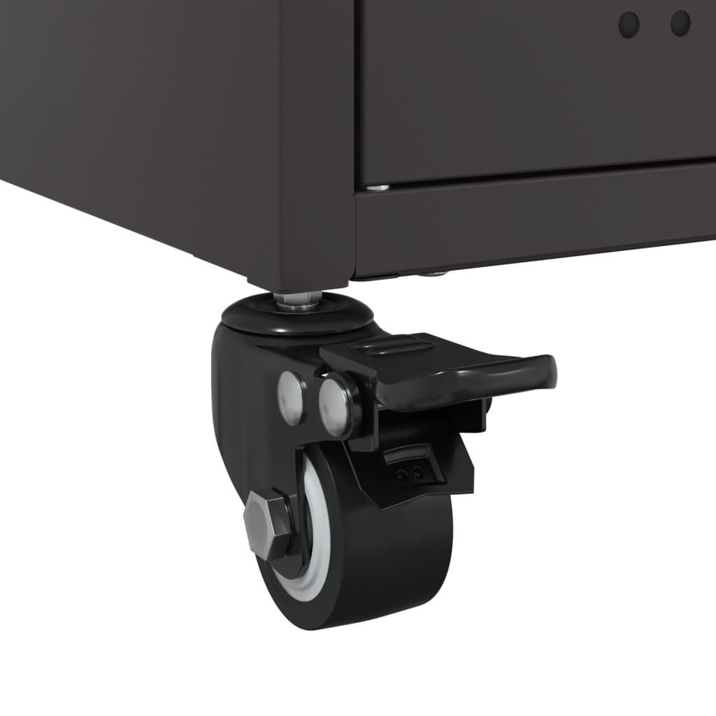 vidaXL TV Cabinet Black 100.5x39x43.5 cm Steel
