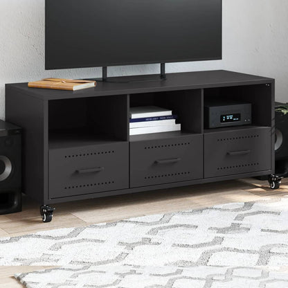 vidaXL TV Cabinet Black 100.5x39x43.5 cm Steel