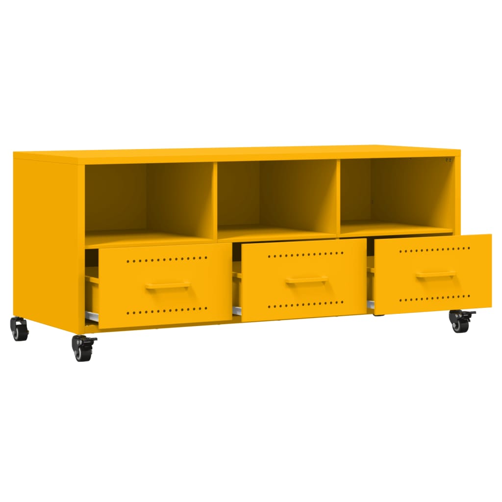 vidaXL TV Cabinet Mustard Yellow 100,5x39x43,5 cm Steel