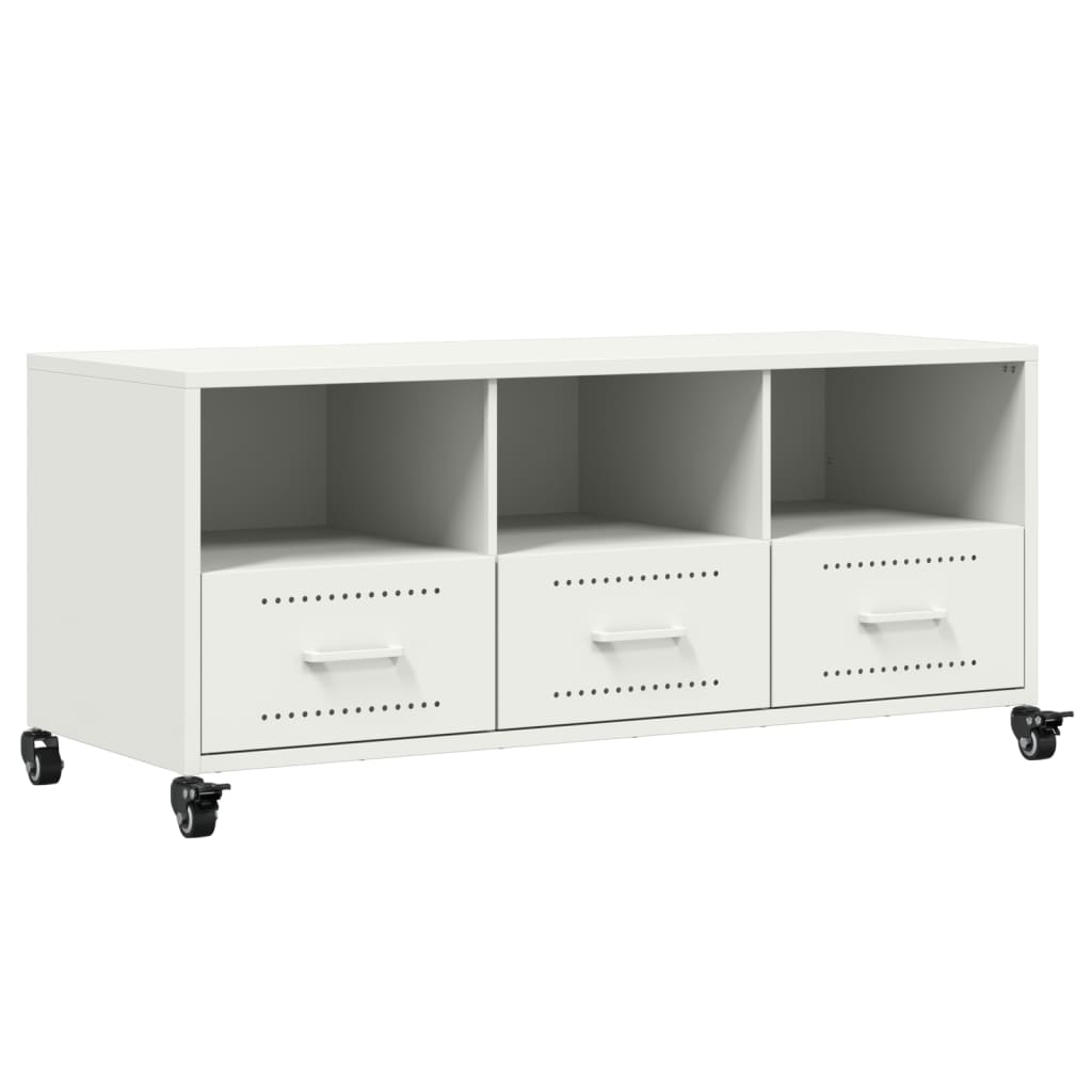 vidaXL TV Cabinet White 100.5x39x43.5 cm Steel