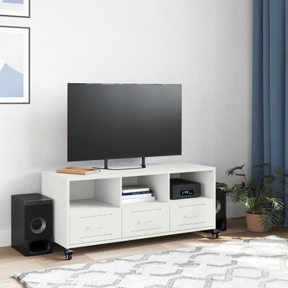vidaXL TV Cabinet White 100.5x39x43.5 cm Steel