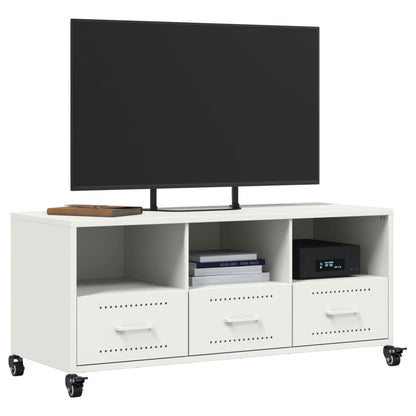 vidaXL TV Cabinet White 100.5x39x43.5 cm Steel