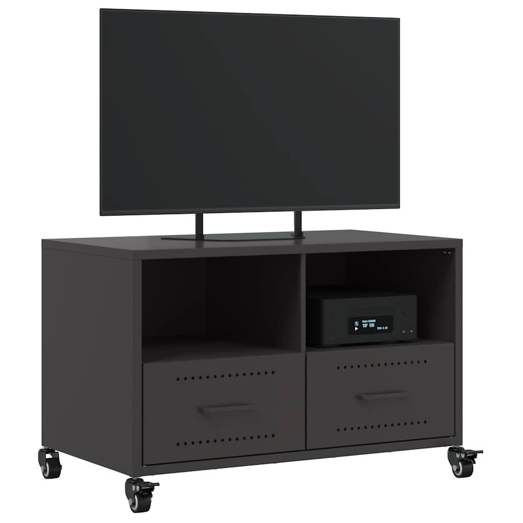 vidaXL TV Cabinet Black 68x39x43,5 cm Steel