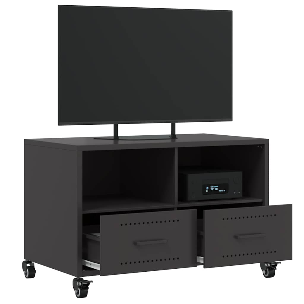 vidaXL TV Cabinet Black 68x39x43,5 cm Steel