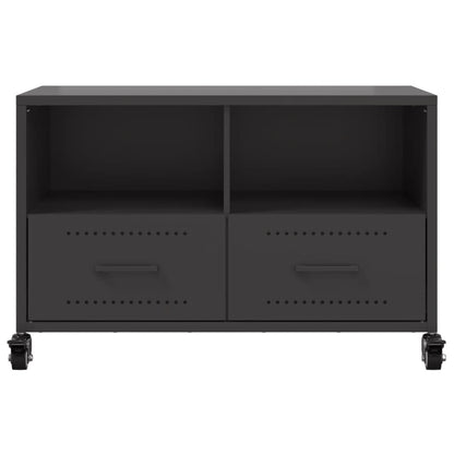 vidaXL TV Cabinet Black 68x39x43.5 cm Steel