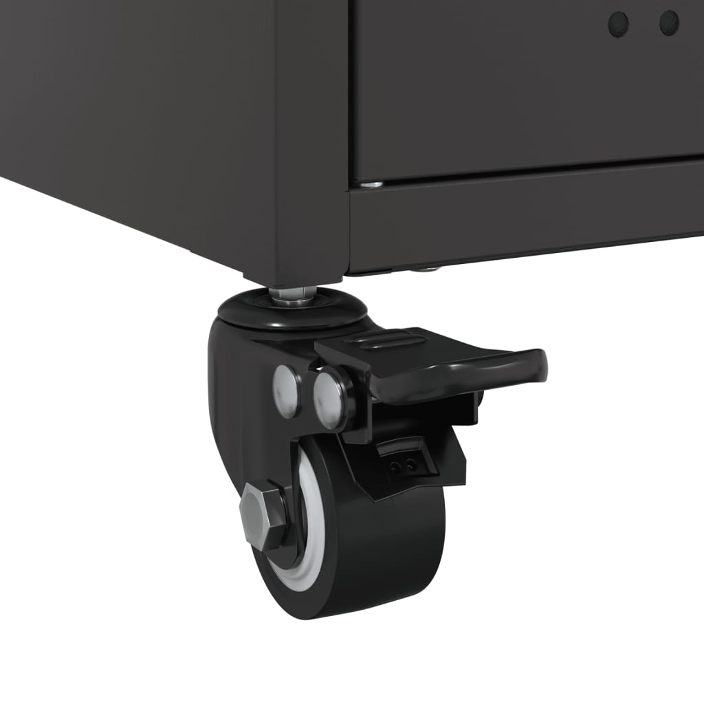vidaXL TV Cabinet Black 68x39x43.5 cm Steel