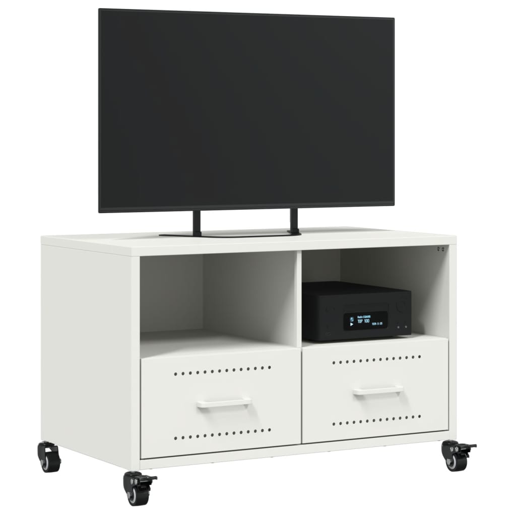 vidaXL TV Cabinet White 68x39x43.5 cm Steel