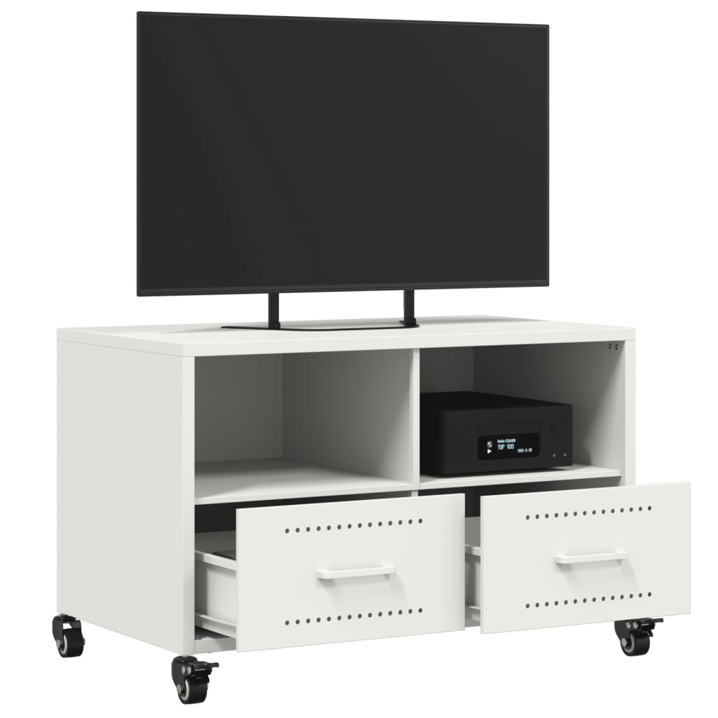 vidaXL TV Cabinet White 68x39x43.5 cm Steel