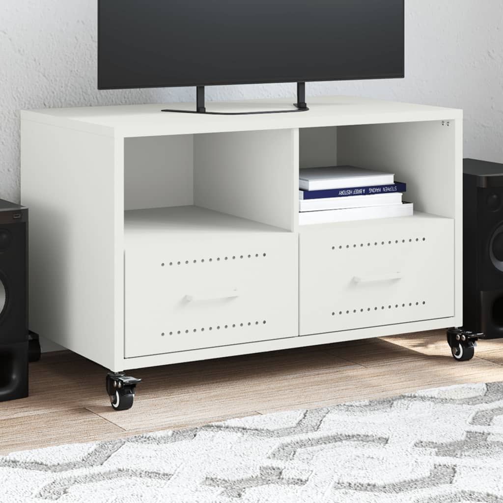 vidaXL TV Cabinet White 68x39x43.5 cm Steel